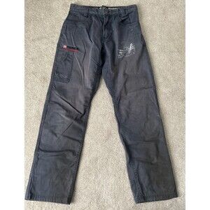 Arborwear Ground Pants Men 30x32 Gray Distressed Logo Tree Climber Canvas Gusset